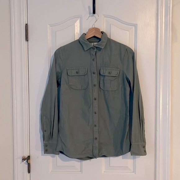 J.Crew | Green Military Pocket Shirt, Size 2, Shacket, Cotton - Picture 4 of 10